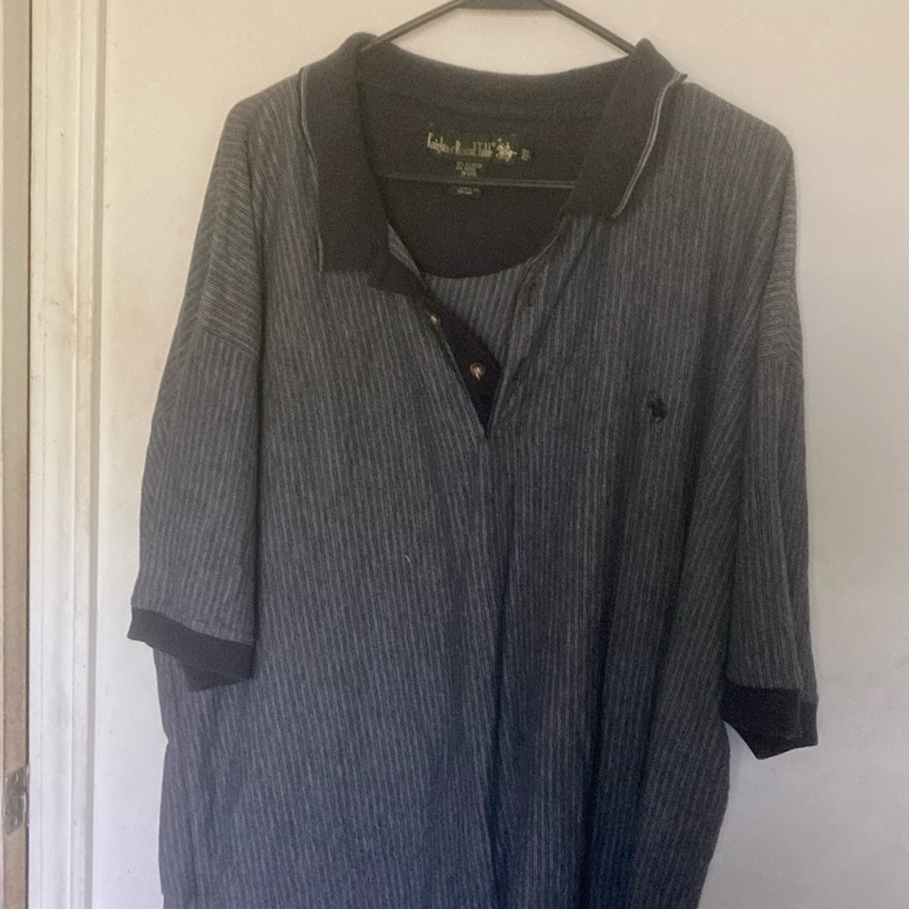 Gray Polo Shirt with Black Trim